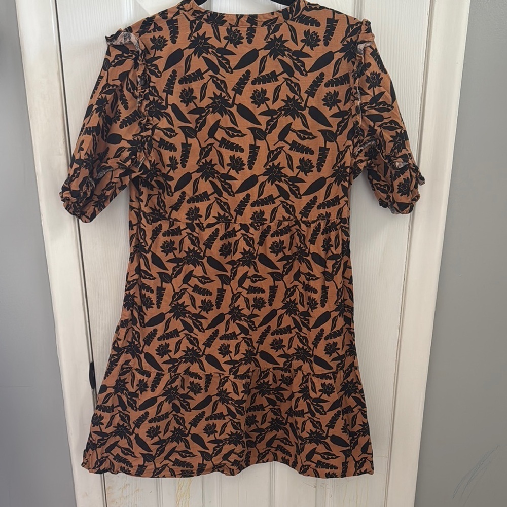 Good Thread Brown and Gold A-line Mini Dress - Picture 5 of 6